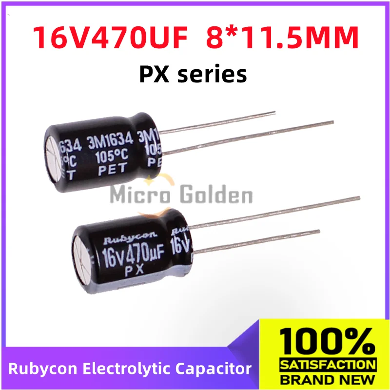 

10 шт.) импортный электролитический конденсатор Rubycon 16V470UF 8X11.5MM японский рубин PX долговечный высокочастотный конденсатор 470UF 16V