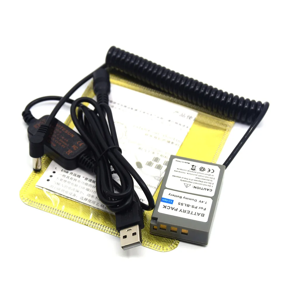 PS-BLS5 Фиктивная батарея BLS-5 Пружинный соединитель постоянного тока USB-кабель