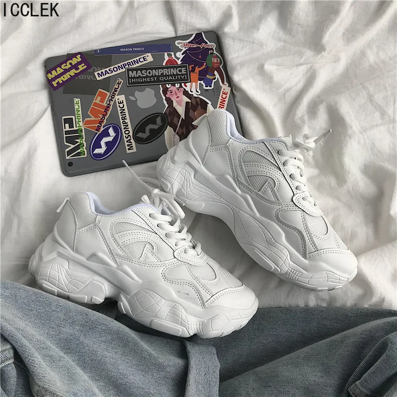 

2022 Women Chunky Platform Sneakers Designer Thick Sole Women's Shoes Fashion Lace Up Ladies Breathable Light zapatillas mujer