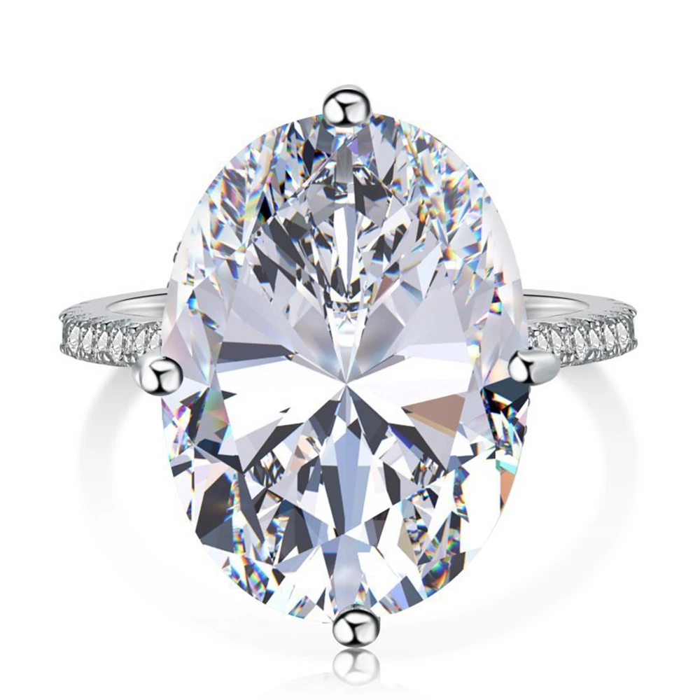 

Wedding Ring White Oval Clear Zirconia Engagement Rings For Women Fine Jewelry Valentine's Day