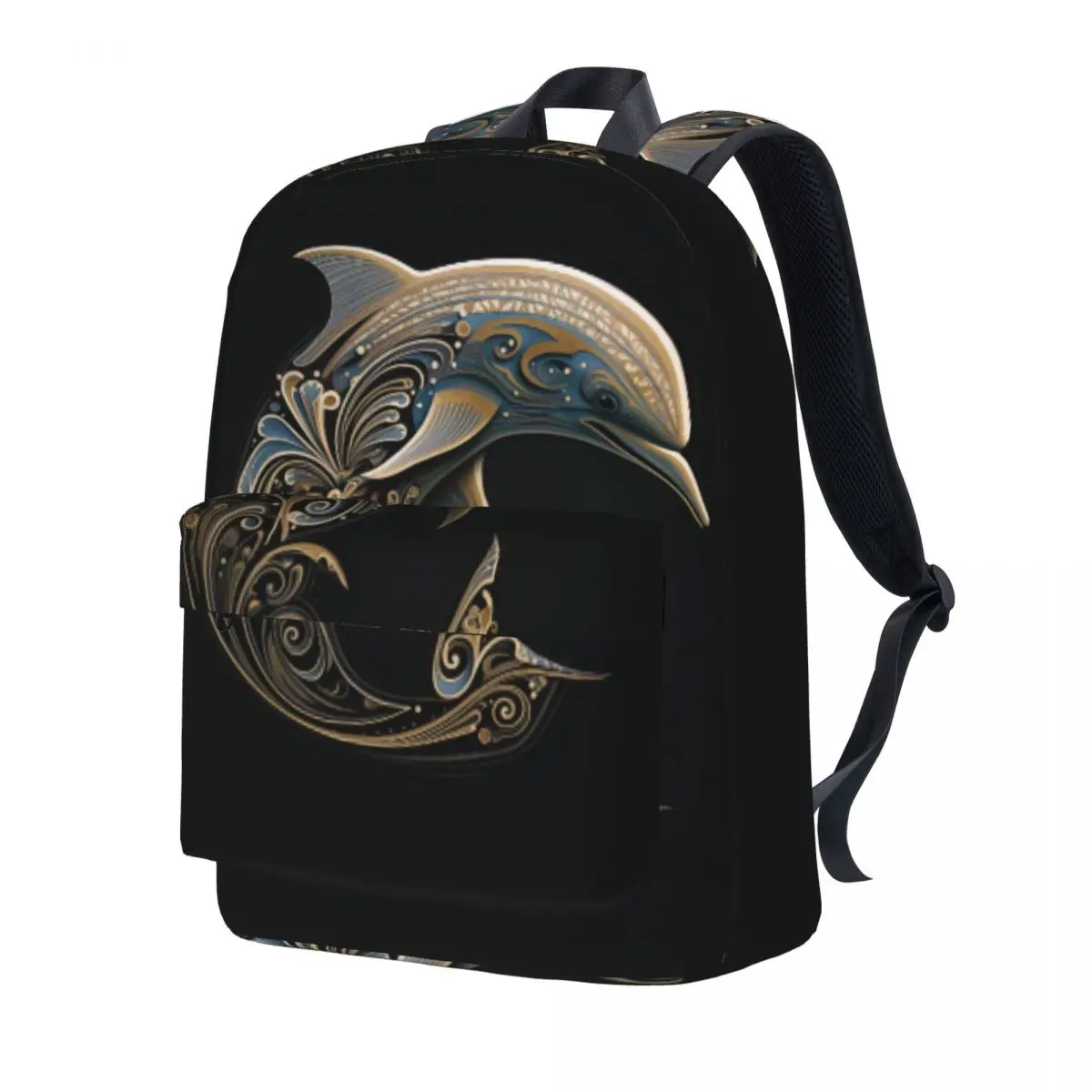 

Dolphin Backpack Religious Art Intricate Lines Workout Backpacks Women High Quality Breathable High School Bags Kawaii Rucksack