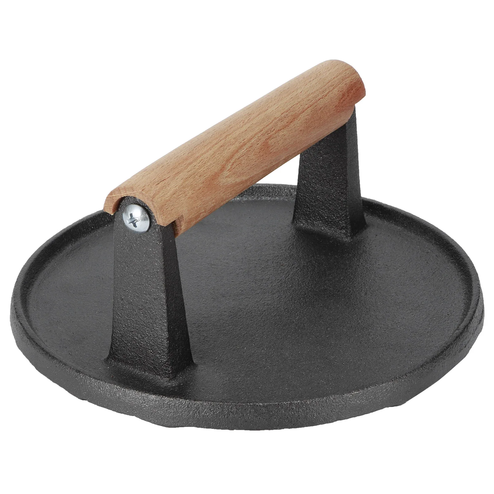 

Round BBQ Tool Cast Iron Wooden Handle Steak Press Grill Roast Fried Meat Pressure Tool grill grill grill