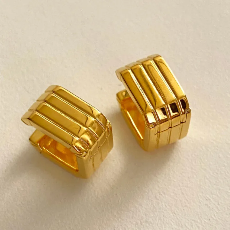 

S'STEEL Sterling Silver 925 Square Hoop Earrings Geometric Gold For Women's Trendy Dainty Earing Party Accessoires Fine Jewelry