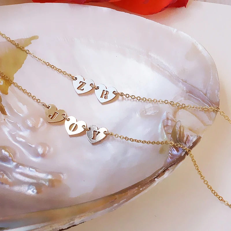 

Gold Filled Statement Name Necklace Romantic Letter Jewelry Choker Gold Love Pendants Collier Femme Kolye Boho Jewelry For Women