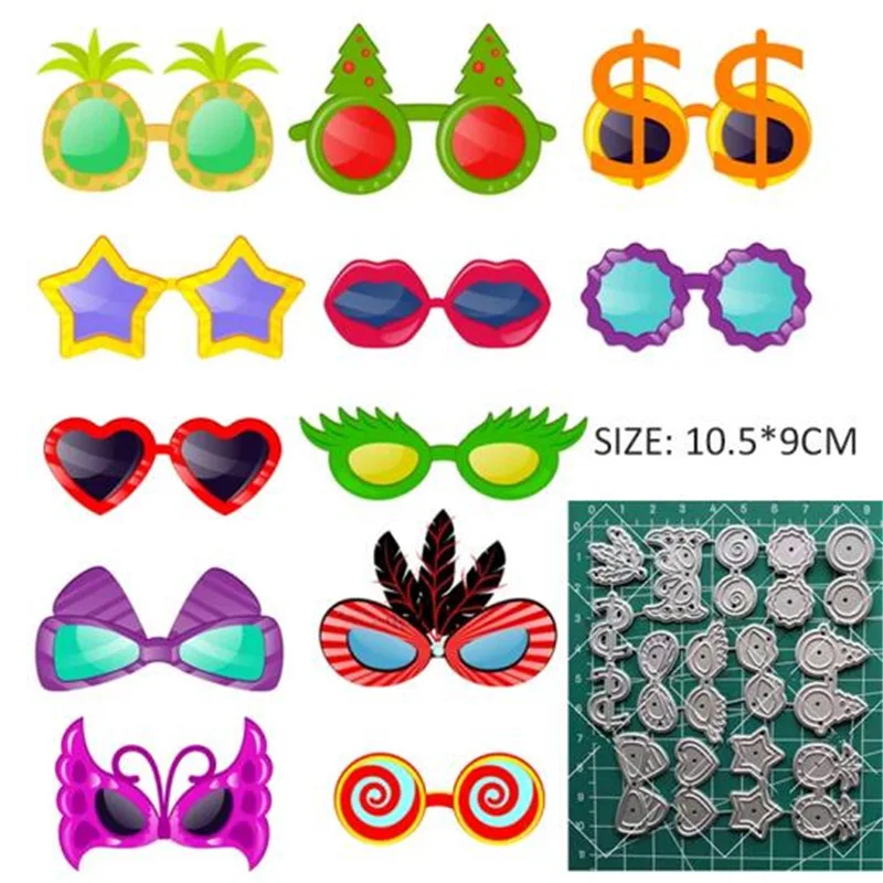 

glasses Metal Cutting Dies DIY Punch Stencil Scrapbooking Embossing Template Handicrafts Decoration Knife Mold