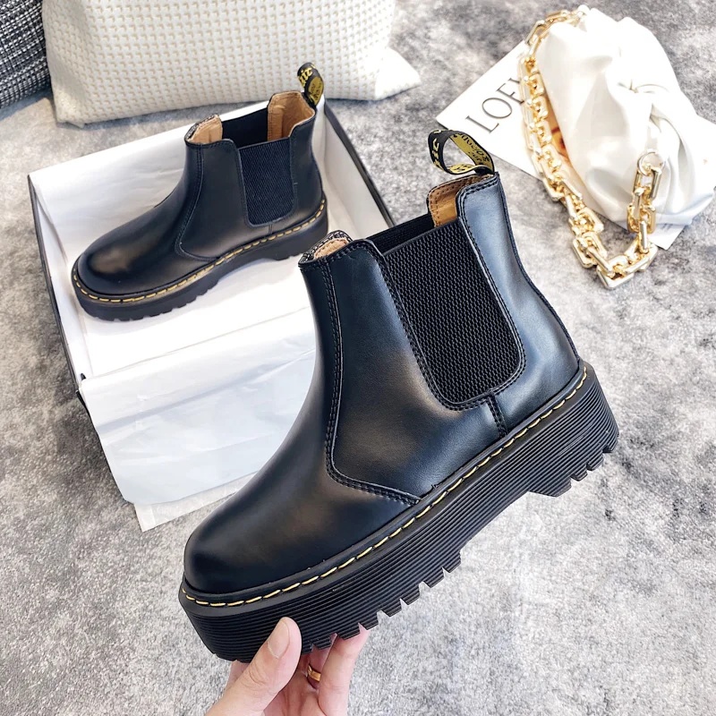 

Women's Ankle Fashion Boots Low Heel Platform Chunky Sole Lace Up Side Zipper Combat Biker Boots