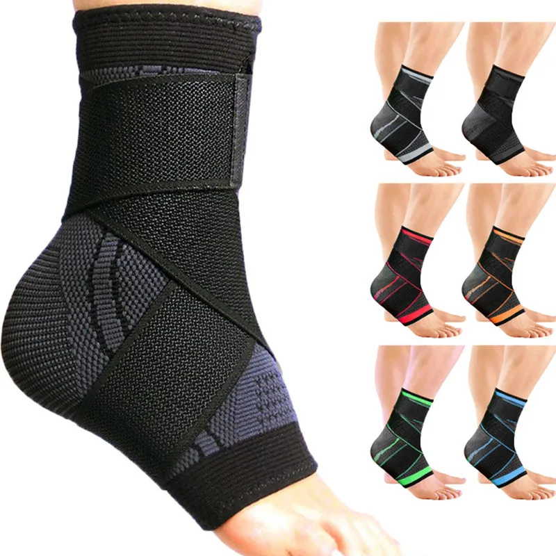 

2PCS Adjustable Sports Ankle Support Compression Ankle Brace Protector Running Soccer Basketball Ankle Stabilizer Bandage Strap