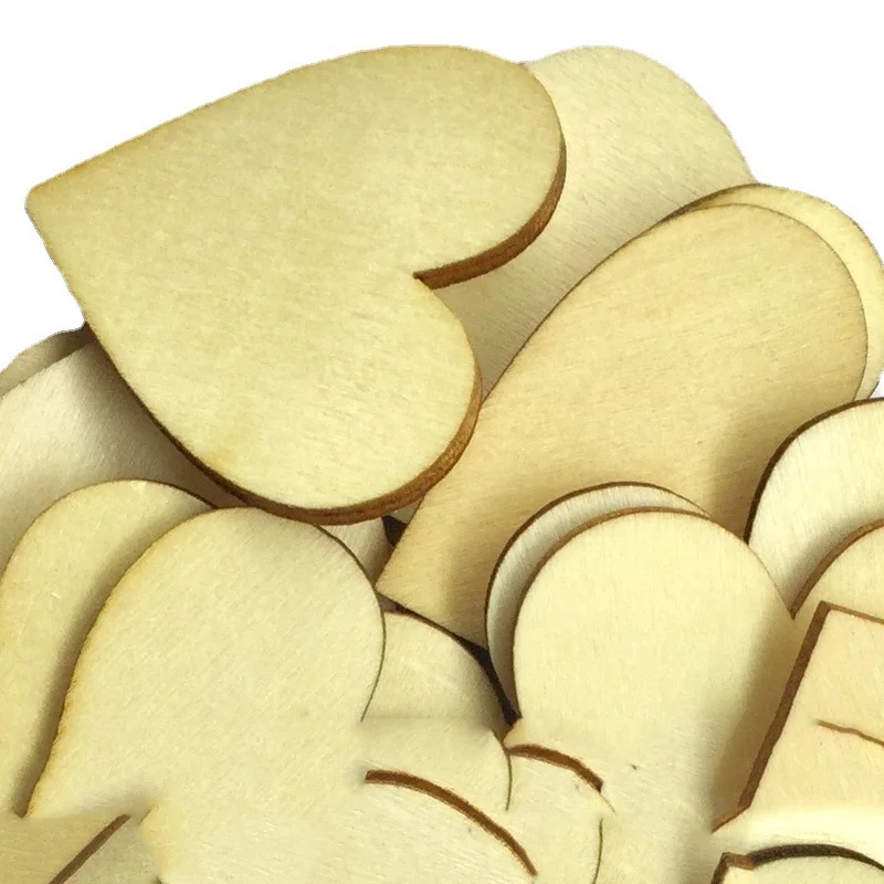 

10PCS 80MM Heart-shaped Eco-friendly Decorative Wood Chips Wooden Love Heart Shape DIY Hanging Heart Plain Decoration Crafts