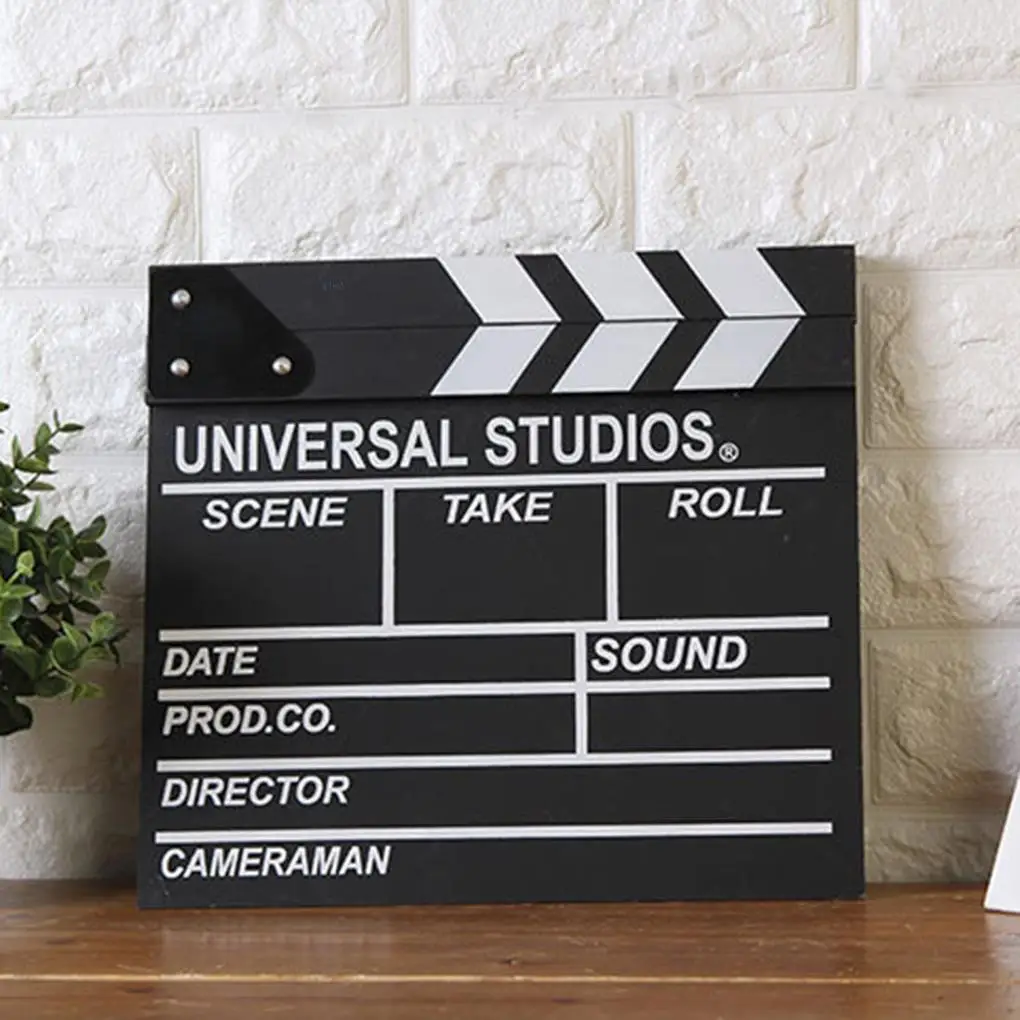 

Wood 20x20 Director Video Scene Clapperboard TV Movie Clapper Board Professional Film Slate Cut Prop Home Decoration Supply