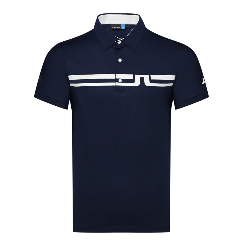 

Летняя одежда для гольфа, мужская рубашка-поло, одежда для гольфа, уличная спортивная быстросохнущая рубашка для гольфа с коротким рукавом, 4 цвета, спандекс, полиэстер