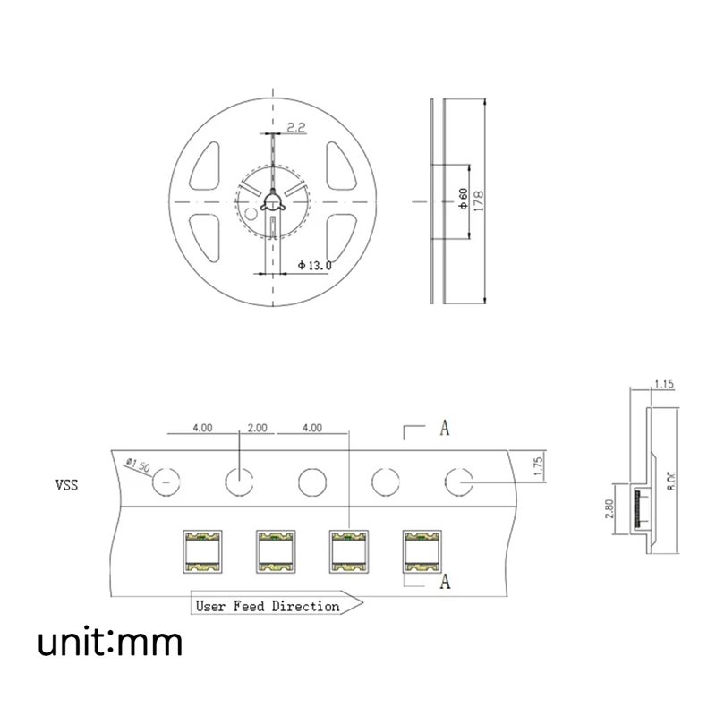 200 шт. WS2812 2020 светодиодный чип 4 контакта мини белая печатная плата адресная