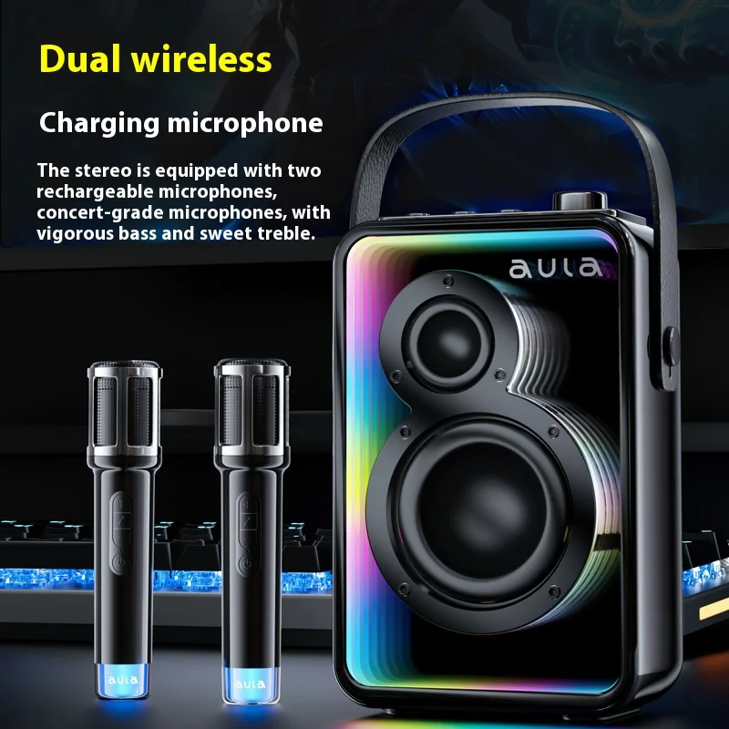 Фото K22 Новый 60 Вт Bluetooth-динамик Беспроводной динамик с микрофоном Square Dance KTV Пение Динамик Программный динамик для активного отдыха №1