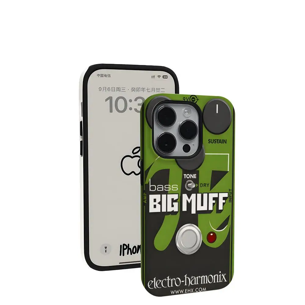 Новый чехол для телефона в стиле гитарной педали для iPhone 17 16 15 14 13 12 11 Pro Max X XR XSMax Plus, глянцевый, из твердого поликарбоната (art.: 3920d9e20327d) - 3920d9e20327d
