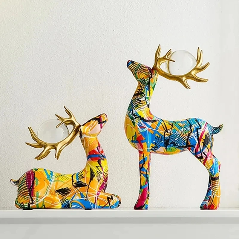 

Modern Nordic Home Accessories Resin Embellishments Deer Model Statues Desk Decoration Home Decoration Accessories
