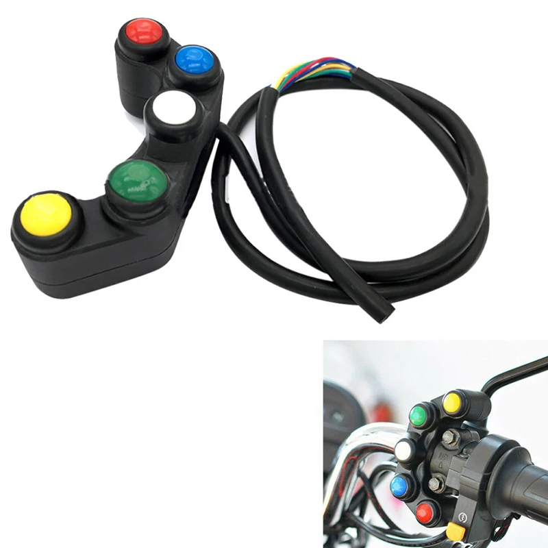 

1PC Universal 5 button Array Motorcycle Switches Race Bikes Motorcross 22mm Handlebar Switches Assembly Handle bar switch