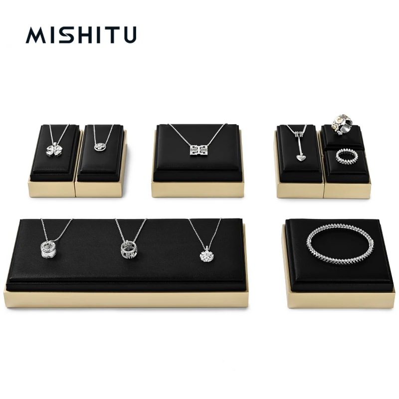 

MISHITU PU Leather Jewelry Display Stand for Earrings Necklaces Bracelets Rings Props for Decoration Original Design