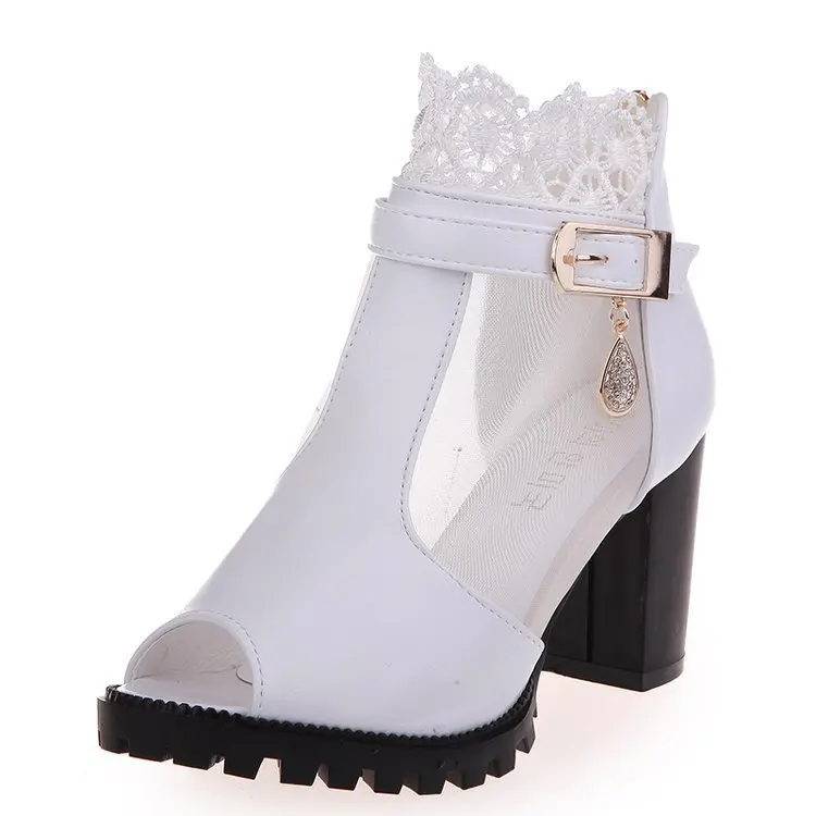 

2021 New Women Shoes High Heel Sexy Square Heel Sandals Women Pumps Party Ladies Shoes Peep Toe Breathable Pumps Shoes