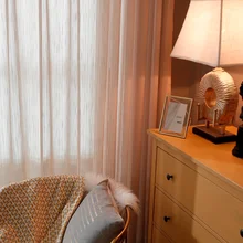 New Light Luxury Pure Color Simple Window Curtain Room Decor Curtains for Living Dining Room Bedroom (4)