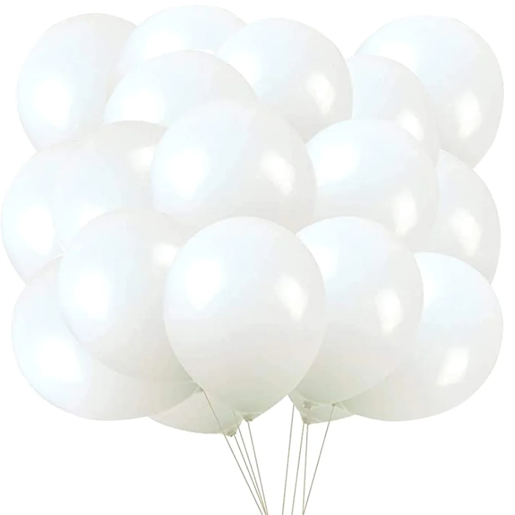 

100 Pcs Round White Balloon Balloons Birthday Decorations Matte Women Wedding Bulk Party Kit