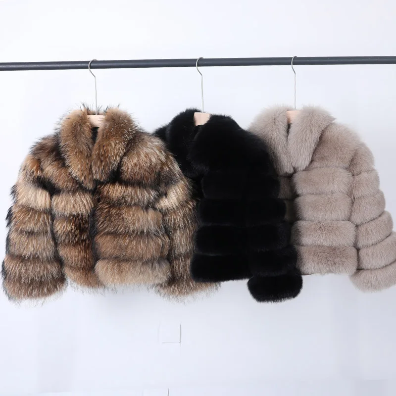 MAOMAOKONG Natural Fur Coat Real Fur Women Winter Warm Jacket High Quality Leather Clothes Fur Collar For Female Fox Vest Partey enlarge