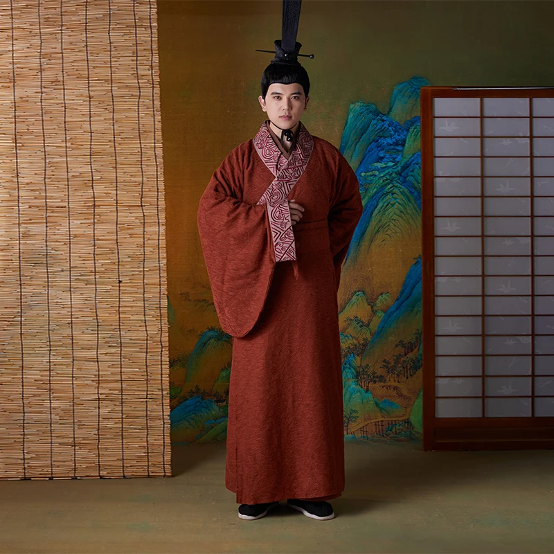 

Ancient Hanfu Costume Men Warring States Confucius Clothing Laozi Bachelor Of Arts Cotton Linen Performance Opera Clothes