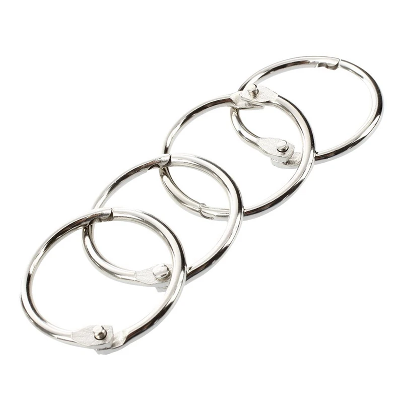 

150 Pcs Staple Book Binder 30Mm Outer Diameter Loose Leaf Ring Keychain