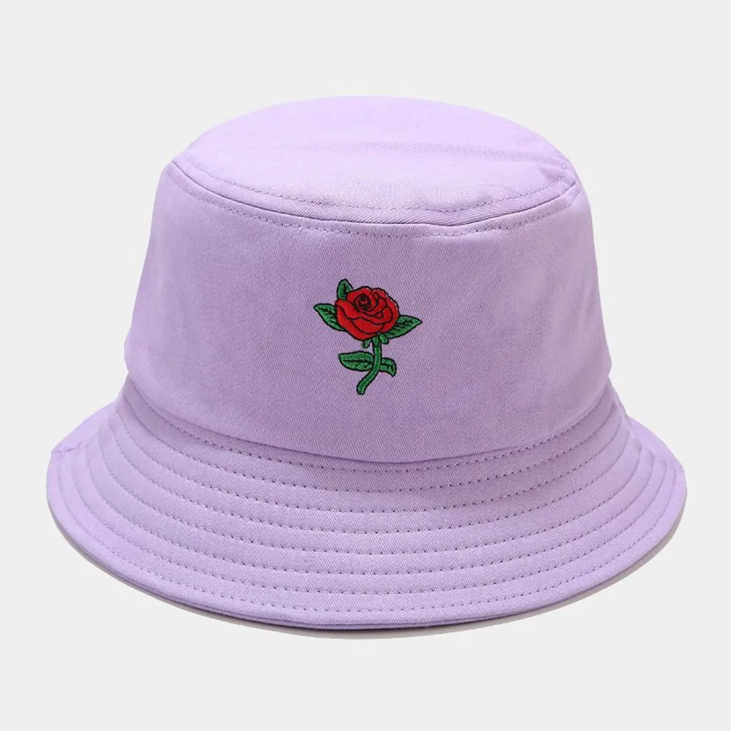 

Women Adult Flower Fisherman Print Hat Cap Rose Men Sunscreen Outdoors Unisex Plaid Bucket Hats for Teens Little Buckets