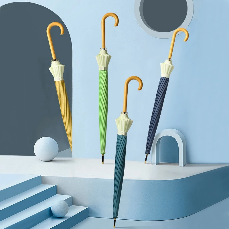 

16K Curved Handle Umbrella Rain Men Women Reinforce Windproof Golf Long Umbrellas Japanese Style Refreshing Boy Girls Umbrella