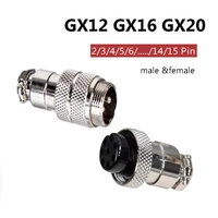 gx12 gx16 gx20 2345678910121415 pin male female 20mm circular wire panel aviation connecto