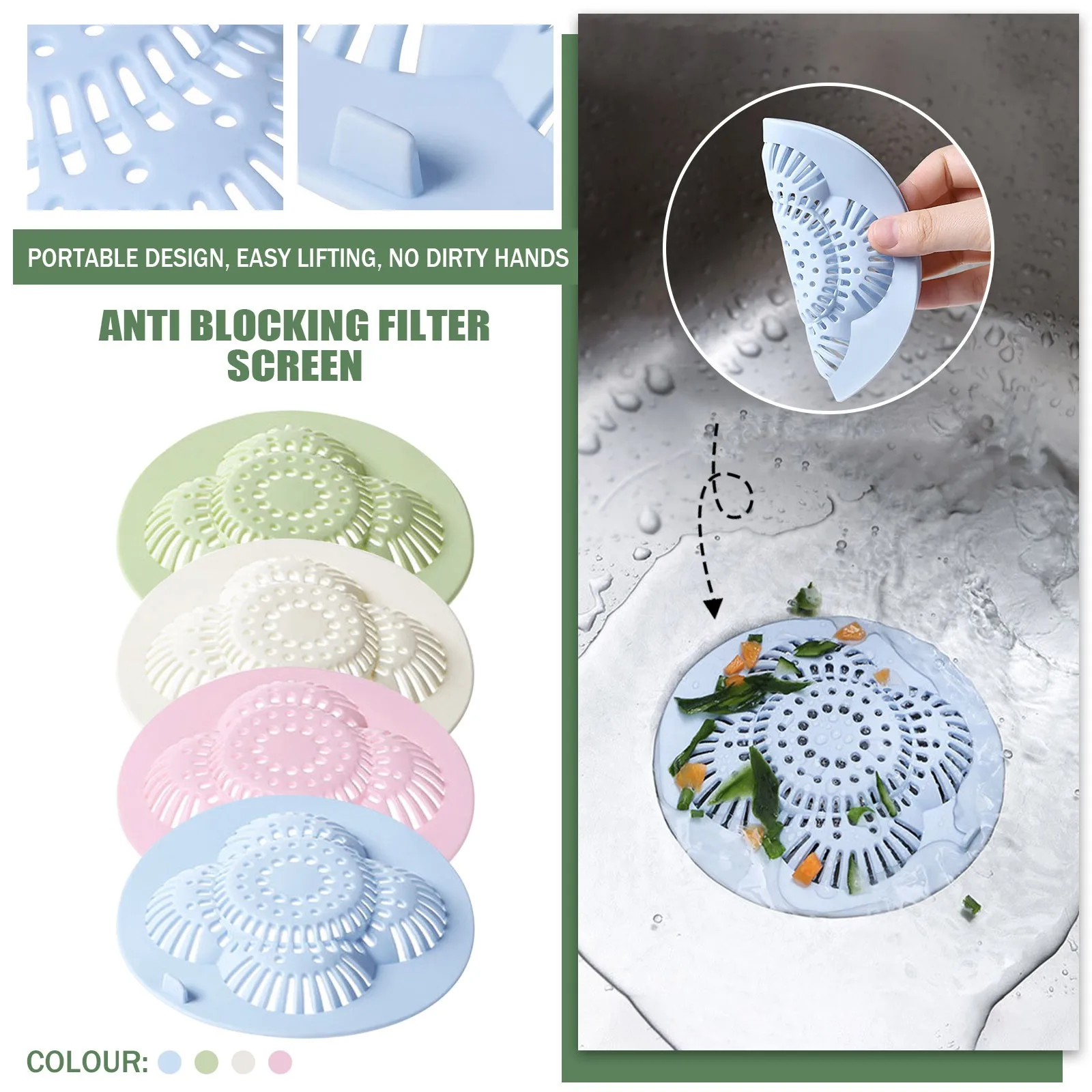 

Kitchen Sink Filter Screen Floor Drain Hair Stopper Bath room Hand Sink Plug Bath Catcher Sink Strainer Cover Tool accessories