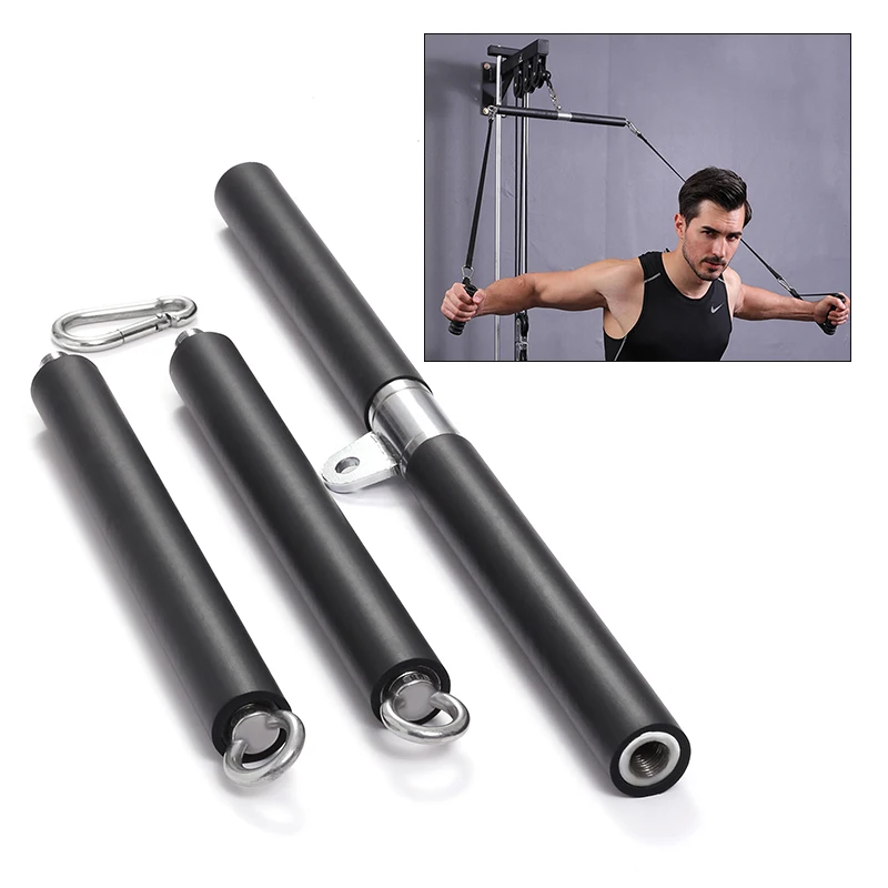 

110cm Detachable Fitness Lat Pull Down Bar Home Gym Pulley Cable Machine Attachment Biceps Triceps Back Strength Workout Handles