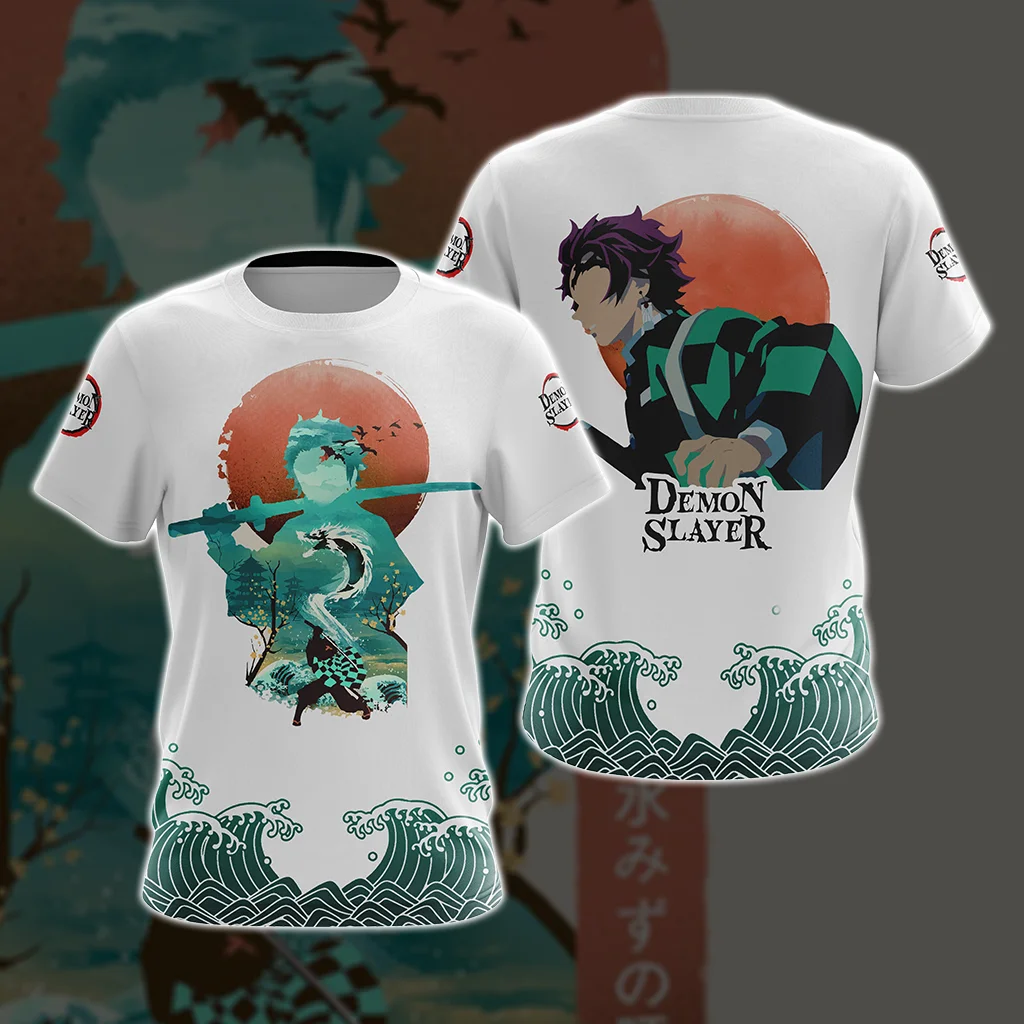 

2032 New Demon Slayer Anime T Shirt For Men Camisetas Manga Kimetsu No Yaiba Tops Camiseta Hombre Ropa Clothing oversized Tee