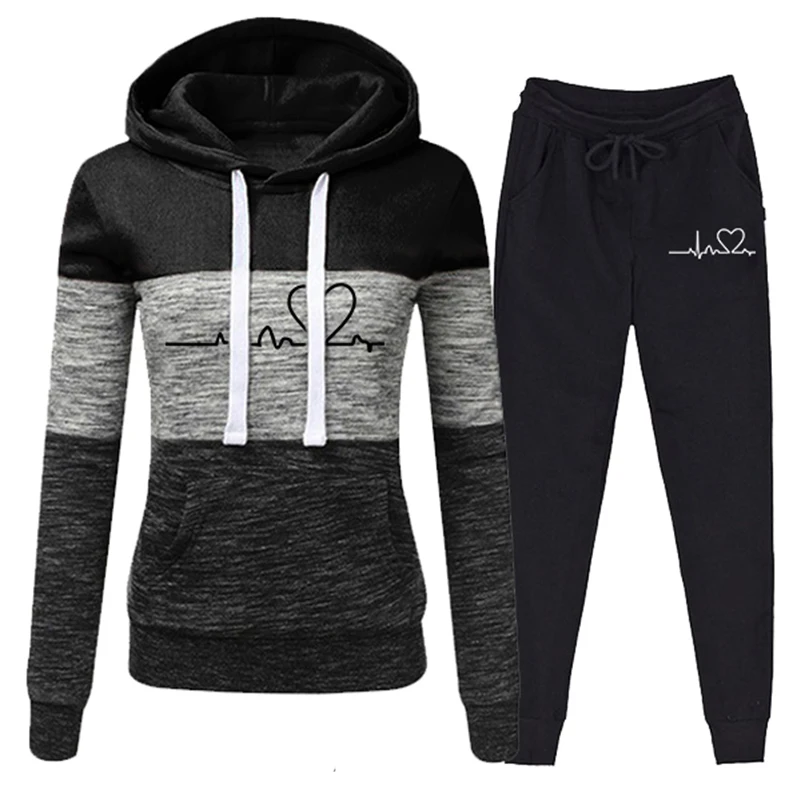

Bikinis Secret Women Two Pieces Tracksuit Sweatshirts Pullover Hoodies Suit Female Jogger Pants Outfits Spliced Sweater Suits