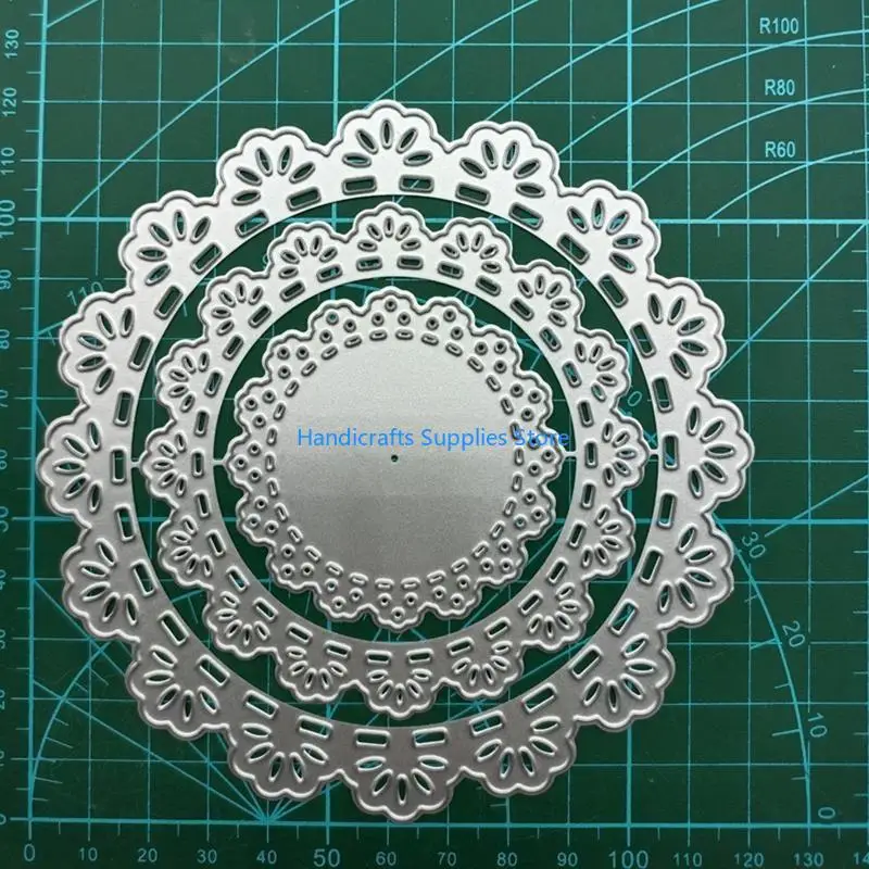 Фото R1WA Cricle Cutting Dies Кружевные высечки 4,8 дюйма для изготовления карт DIY Альбом Бумажные поделки №4