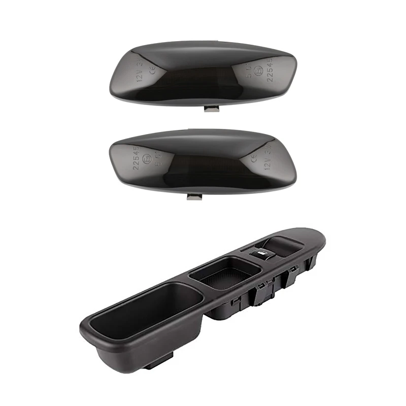 

2 шт. динамический дым светодиодный боковой маркер сигнасветильник для Peugeot со стеклом автомобиля переключатель для подъема питания перекл...