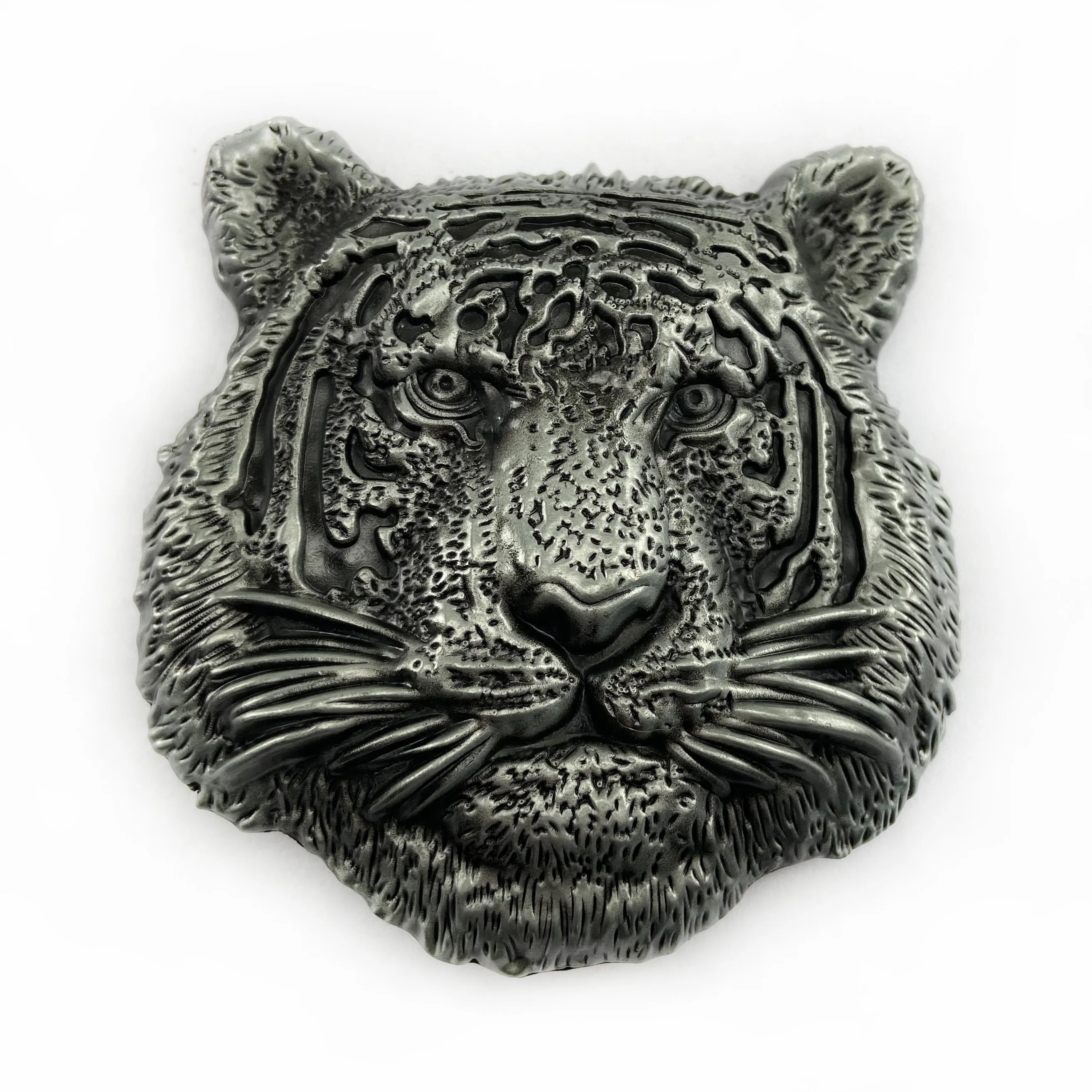 Wholesale Zinc Alloy retro western Tiger head Belt Buckle with pewter finish Luxurious jeans gift belt buckle for 4cm width |
