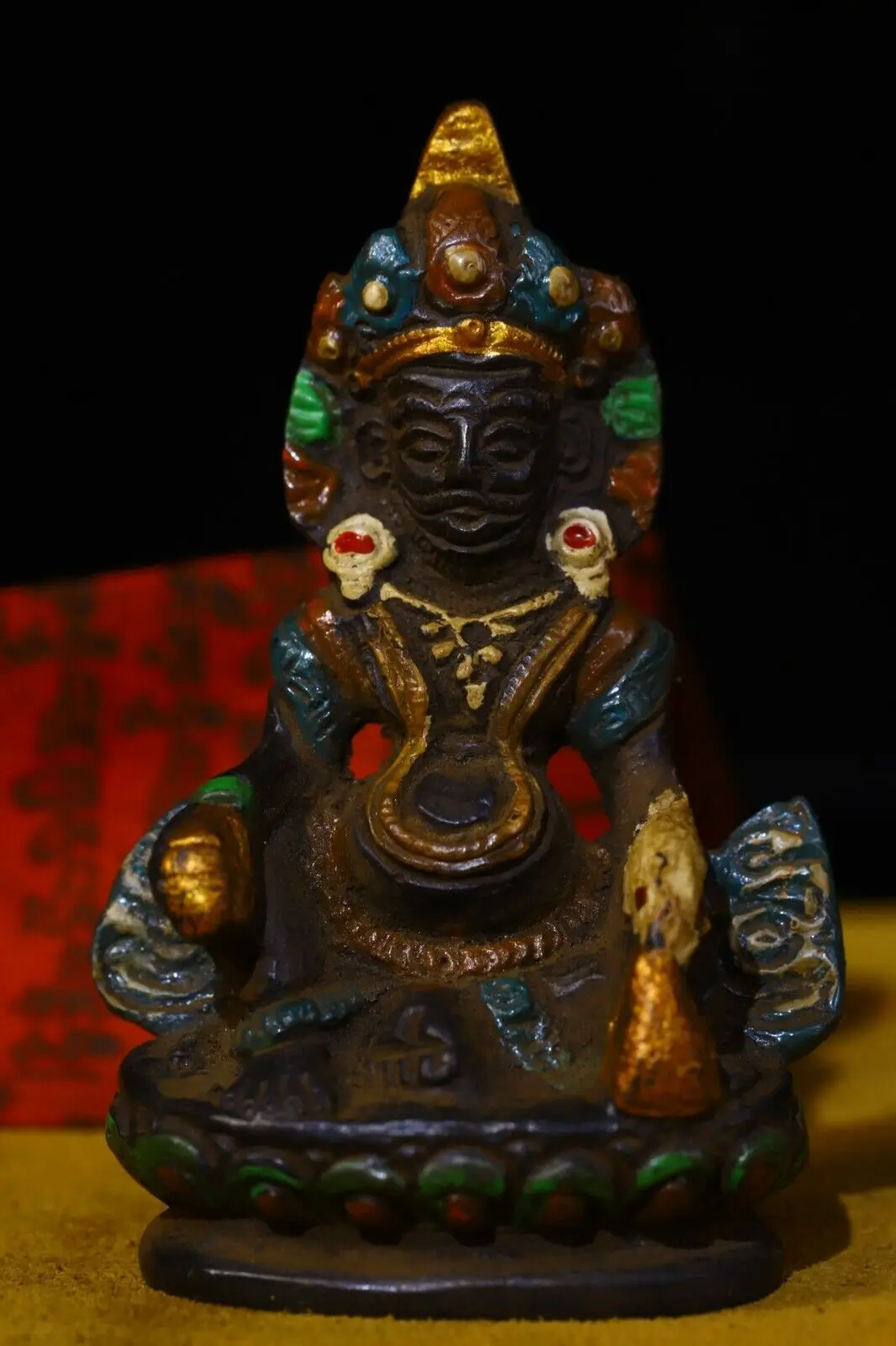 

8 см китайская тибетская буддистская латунная желтая Статуя Лягушка бронзовая статуя