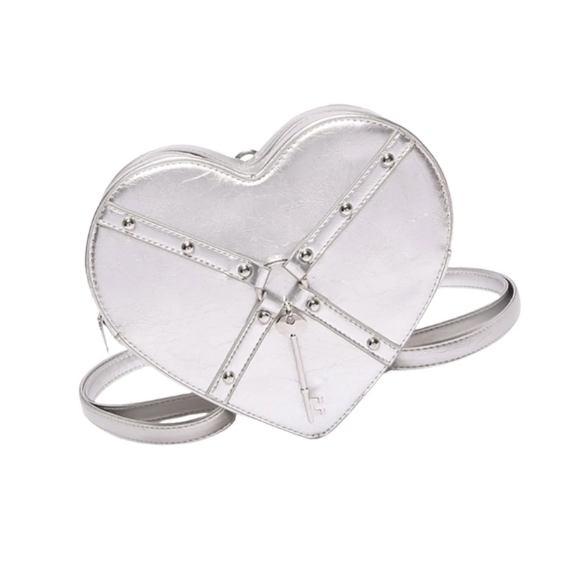 E74B Модная сумка через плечо из искусственной кожи в форме сердца для девочек
