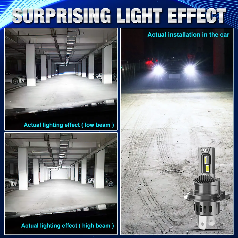 30000LM Canbus H4 Светодиодные лампы для фар 9003 HB2 лампада дальнего ближнего света