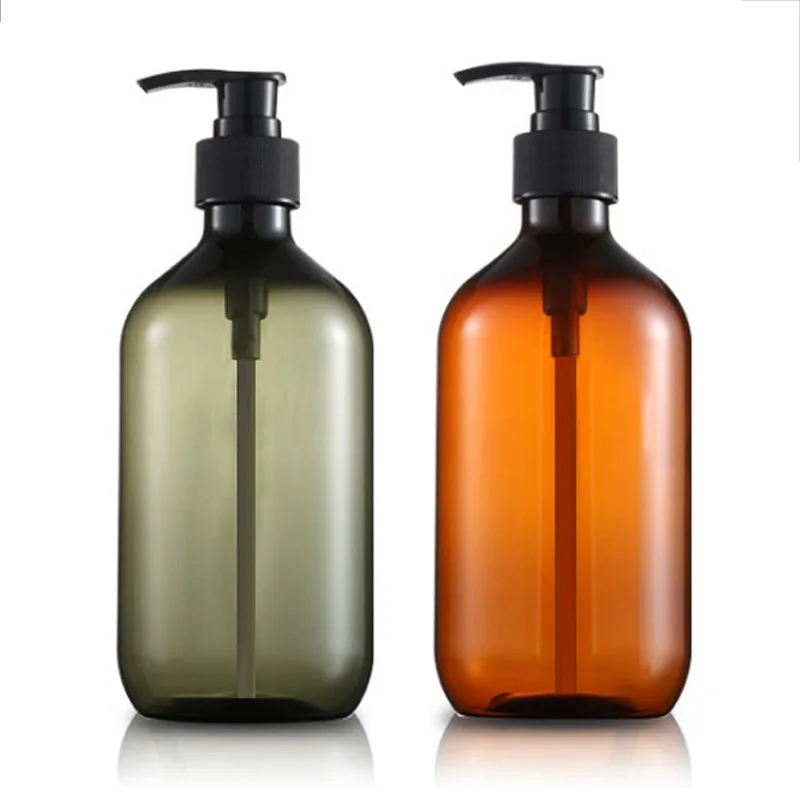

500ml Empty Sanitizer PET Lotion Bottle Plastic Refillable Bottle Pressure Body Lotion Shampoo Shower Gel Container 6pcs