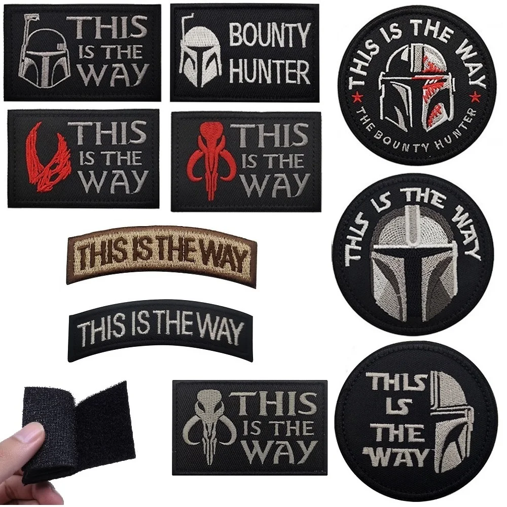

Mandalorian Fastener Patch Disney Star Wars Embroidery Stickers This is the Way for Backpack Clothes Hat Badge patch .Hook&Loop