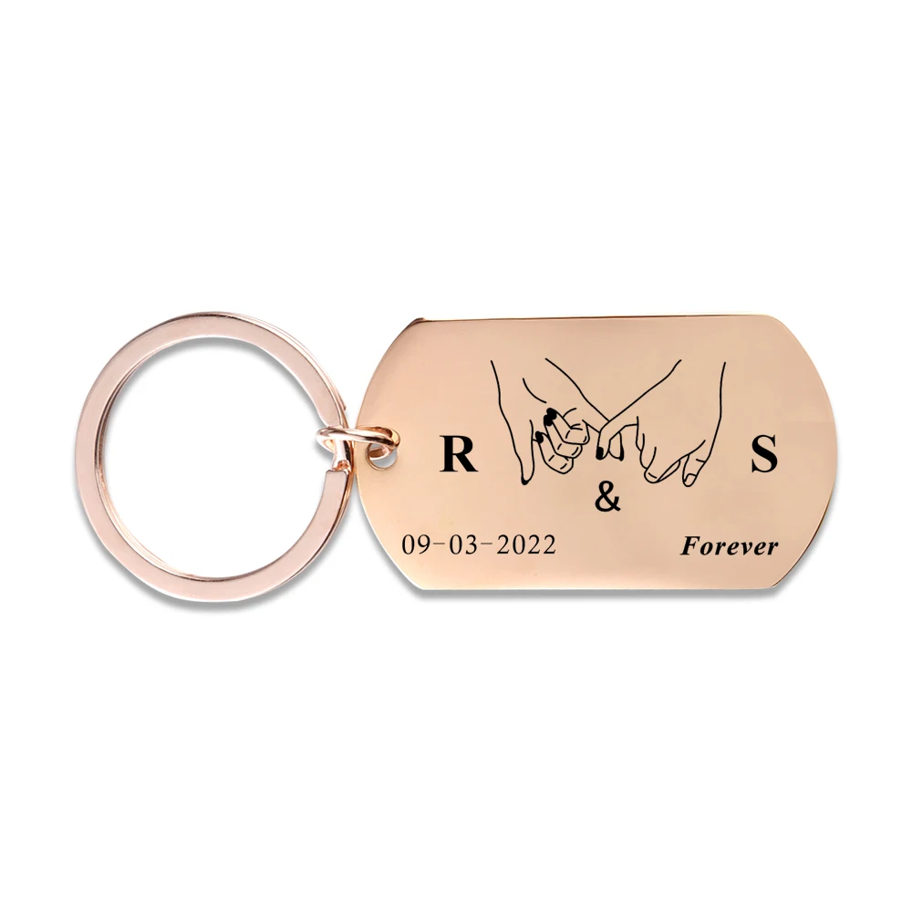 Изготовленный на заказ брелок с датой годовщину для пары женский подарок нее