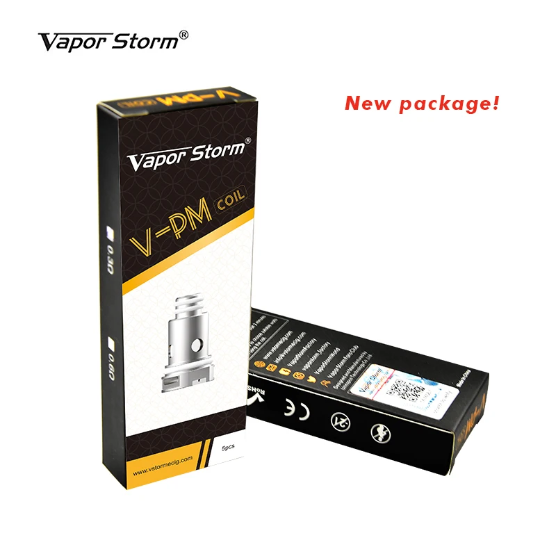 

Original Vapor Storm 5 Pieces/Pack VPM 40-80w Pod Mod Coil PM Cartridge Pod Mesh Coil Head 0.3-0.6 Ohm Hm Tank Evaporator Vapor