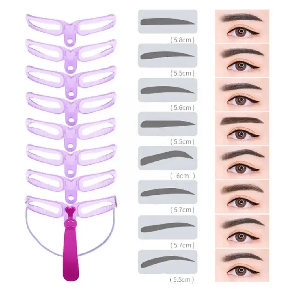 

Eyebrow Shaper Makeup Template Eyebrow Grooming Shaping Shaping DIY 8 Template Eyebrow Reusable In1 Kit Eyebrow Stencil P1H6