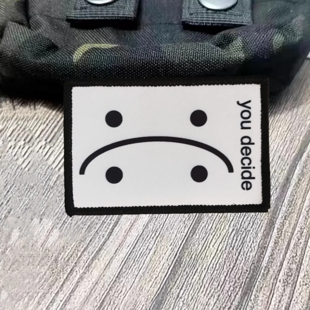 Креативная нашивка с принтом жеста счастливый или печальный вы решите себя