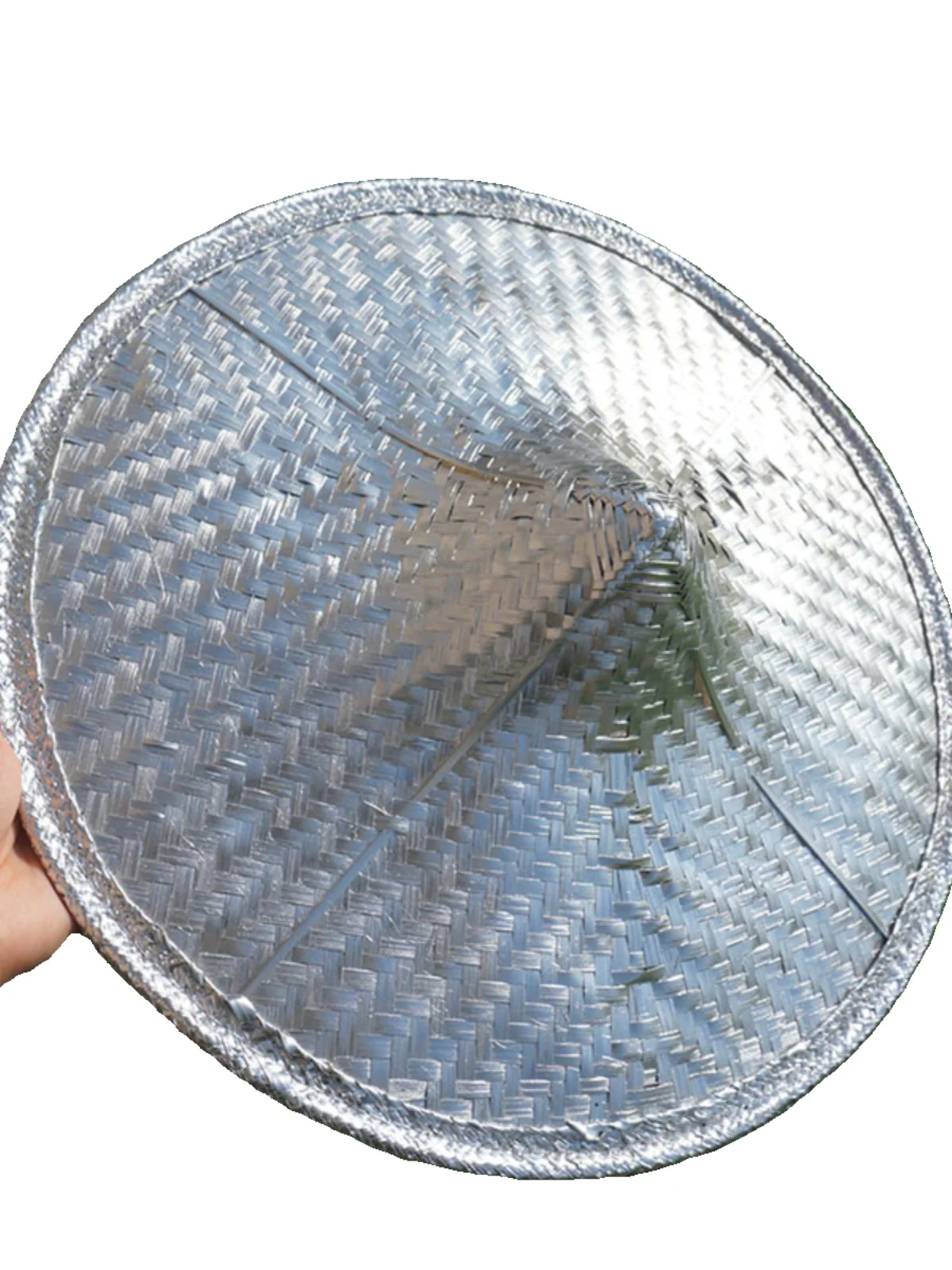 Круглая Панама красного и серебряного цвета с цветочной талией Бамбуковая