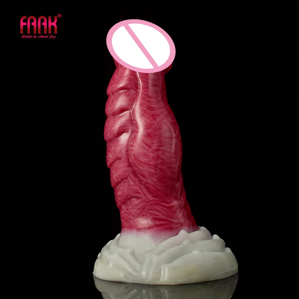 

FAAK 2022 New Knot Anal Plug With Suction Cup Ribbed G-spot Stimulate Female Masturbator Silicone Thick Dildo Sex Toys Shop