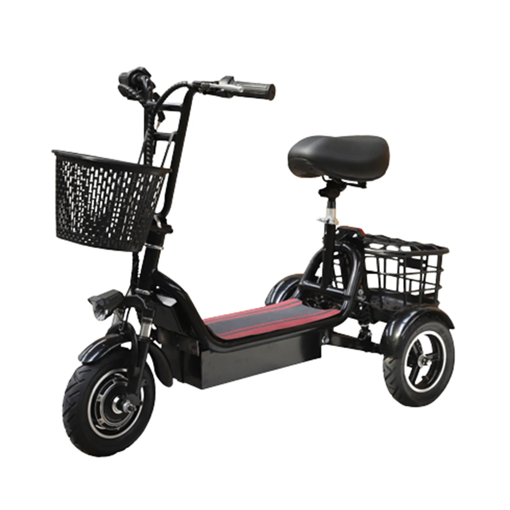 

400w Electric Tricycle Folding Trike Highlight Headlights Rubber Tire High Elasticity Damping Seat Cushion3 Wheel Scooter