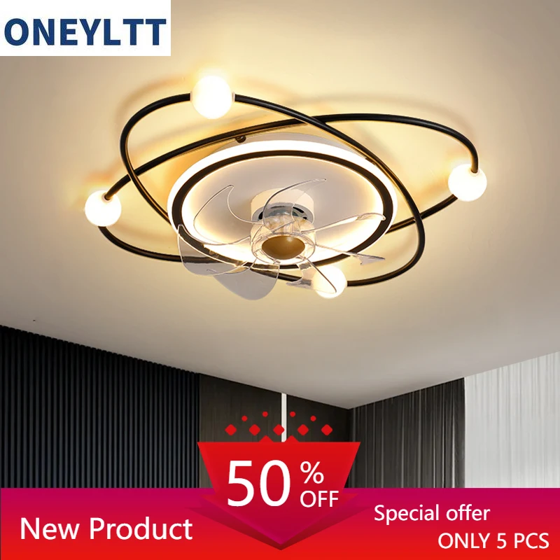 

Modern Nordic Ceiling Fan Light for Bedroom Dning Room Living Room Lamp Fashion Iampara Techo Indoor Lighting