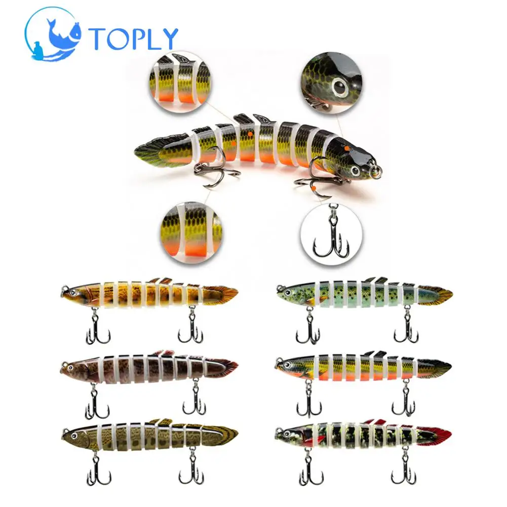 

TOPLY 10cm Fishing Multi Jointed Lure 8/9 Segments Sinking Wobblers Hard Bait For Pike Bass Swimbait Artificial Bait Crankbait